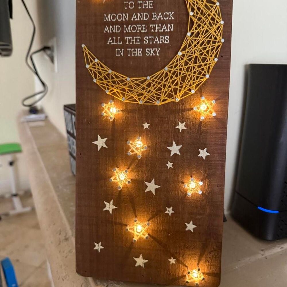 Hudson multi Mixed-media moon stars nursery cottage core decor nightsky